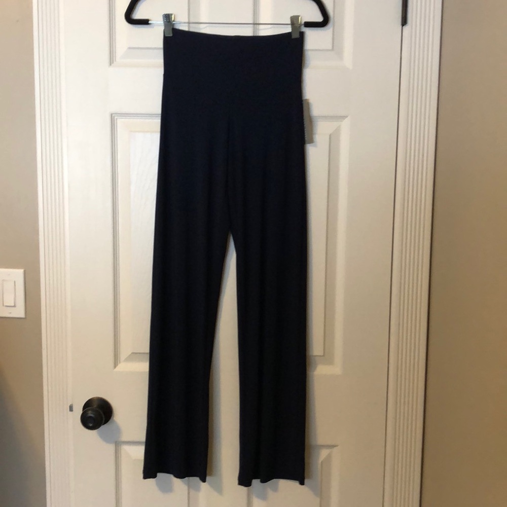 Straight Leg Elastic Waist Trouser / Navy